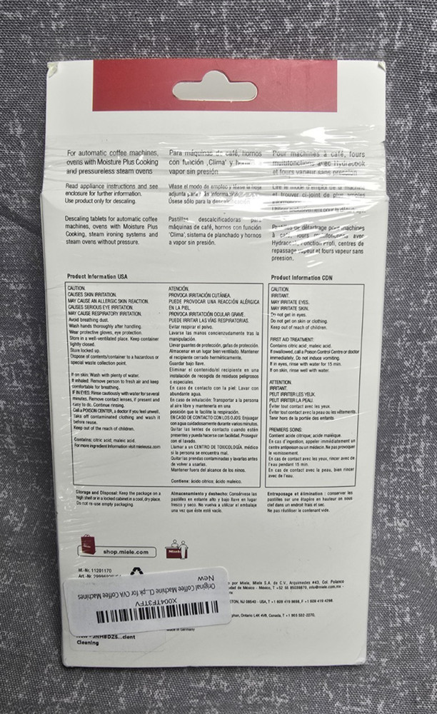 Miele Descaling Tablets 6 Count+Cleaning Tablets 10 Count kit for Coffee Machine