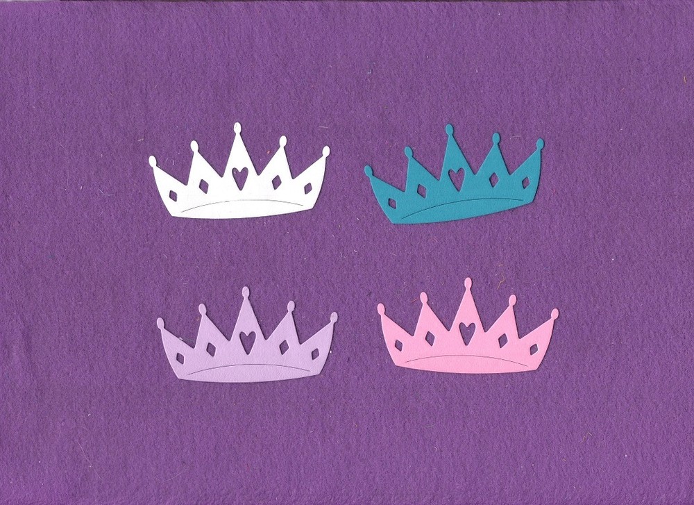 CROWN  3  die cuts scrapbook cards