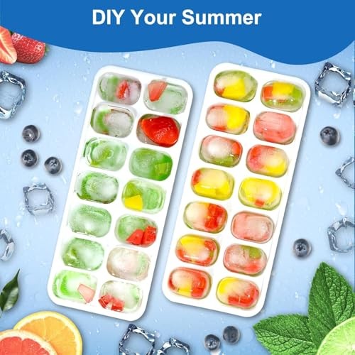 Ice Cube Trays for Freezer with Lids 56-Cube Stackable Ice Trays, Easy 4 Pack