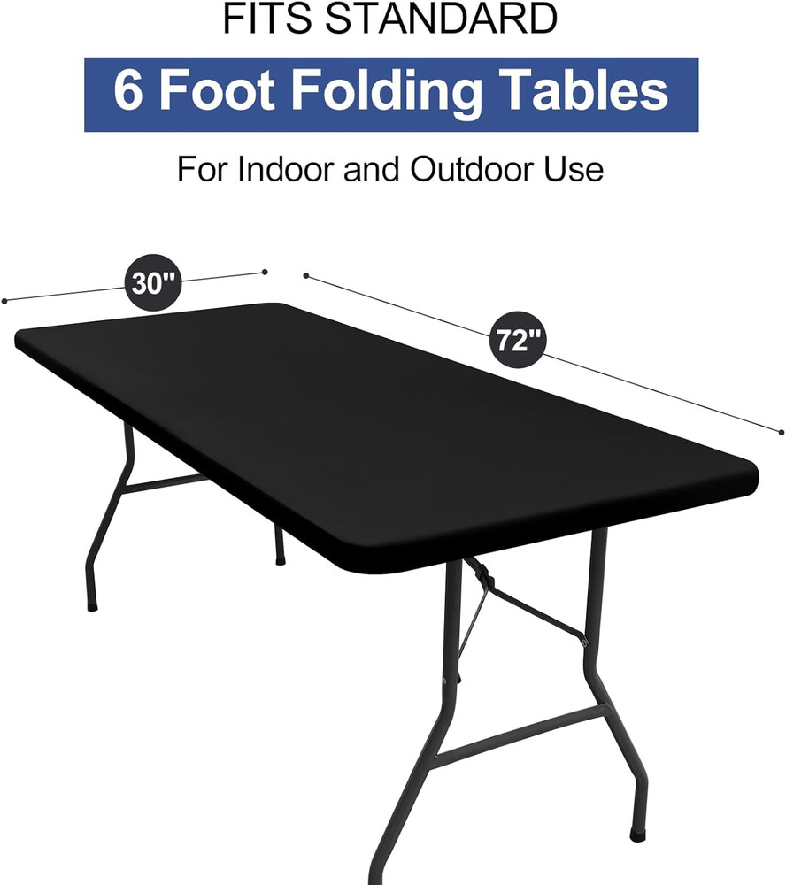 Homing Rectangle Table Cloth Cover, Waterproof Polyester Elastic Fitted Tableclo