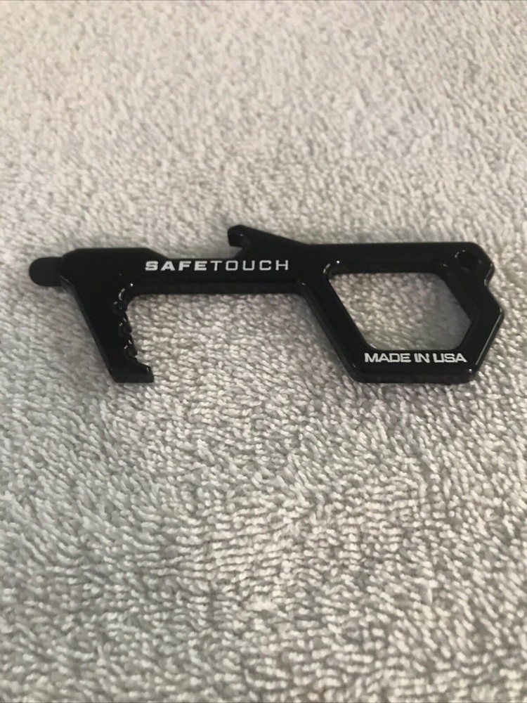 Black SafeTouch Hygiene Multi-Tool Key Solid Copper Safe Touch Open Doors USA