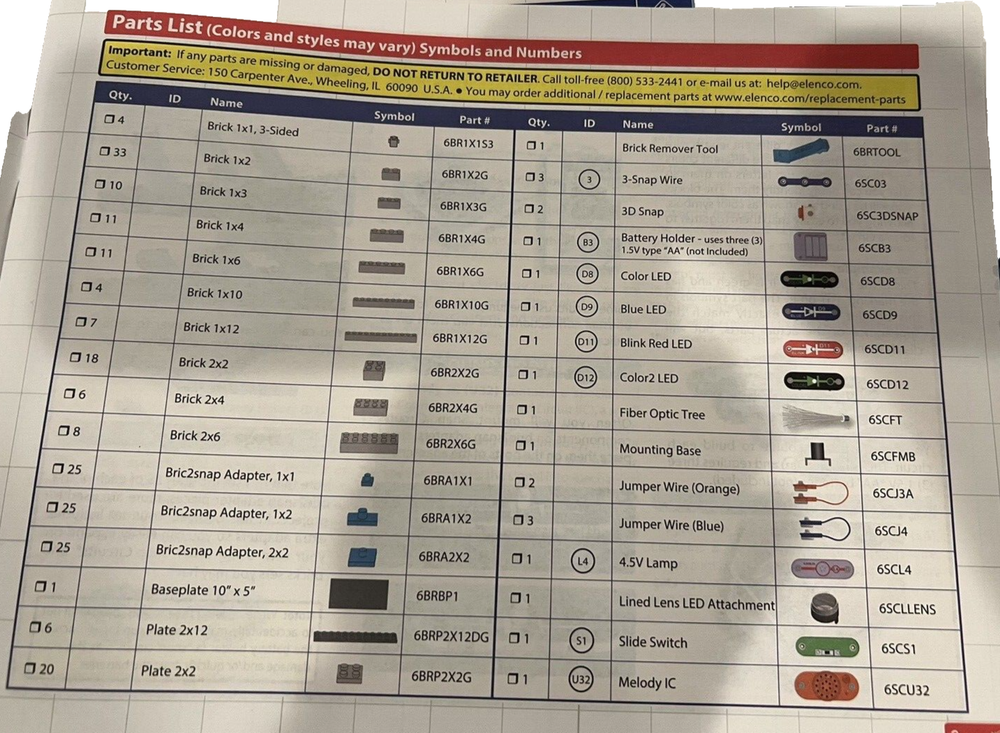 Snap Circuits Bric Structures Electronic Learning Brick Building (Complete)