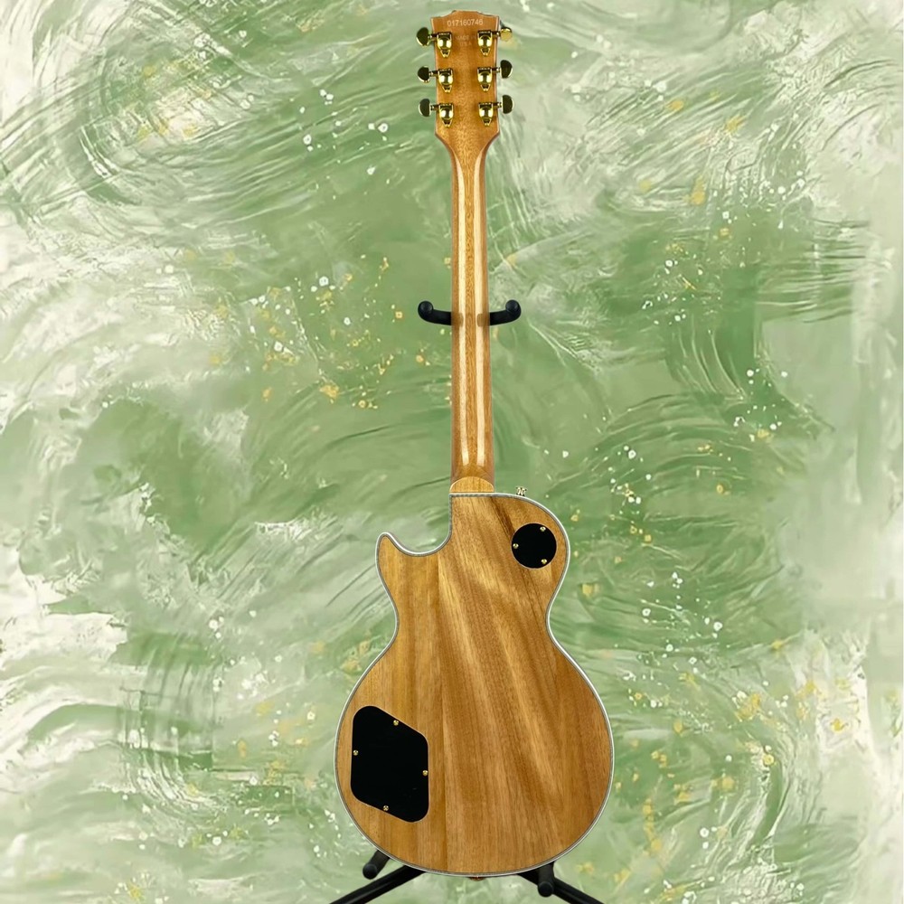 Electric Guitar Natural Wood Finish Rectangular Inlay Fixed Bridge 6-String