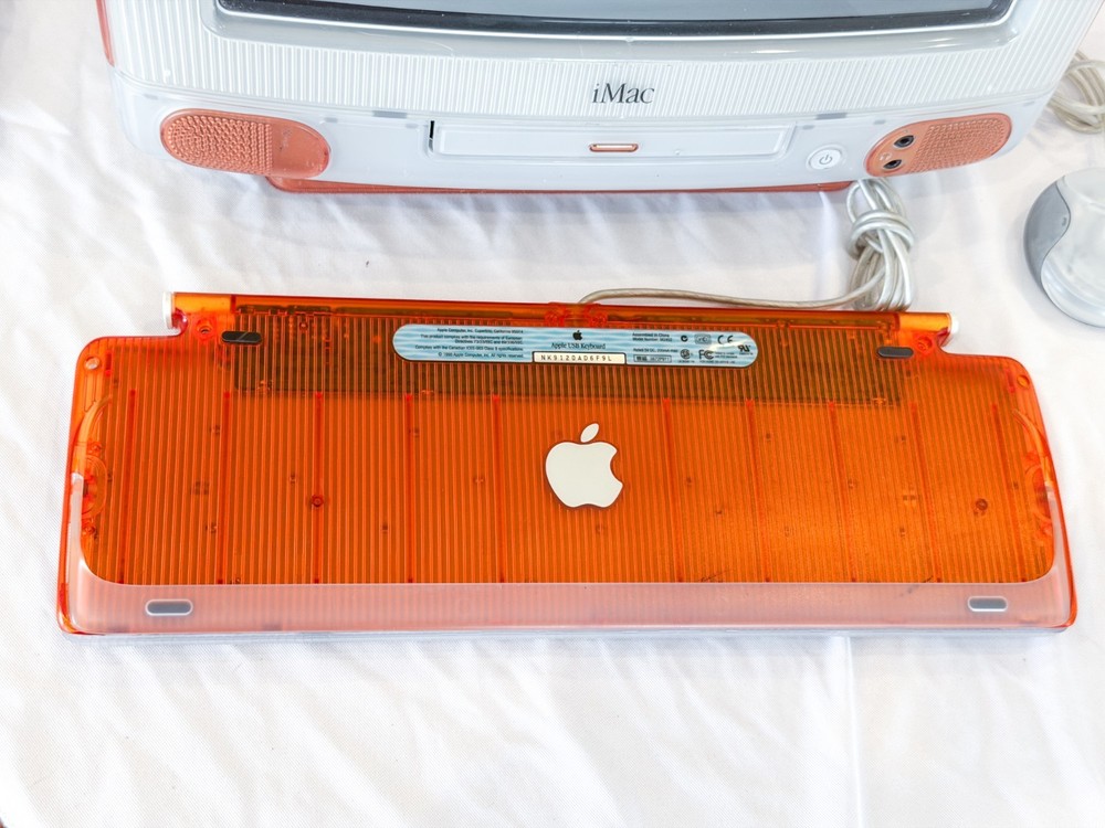 Apple iMac G3 Tangerine WORKING with Keyboard, Mouse, Apps, Game, Good condition