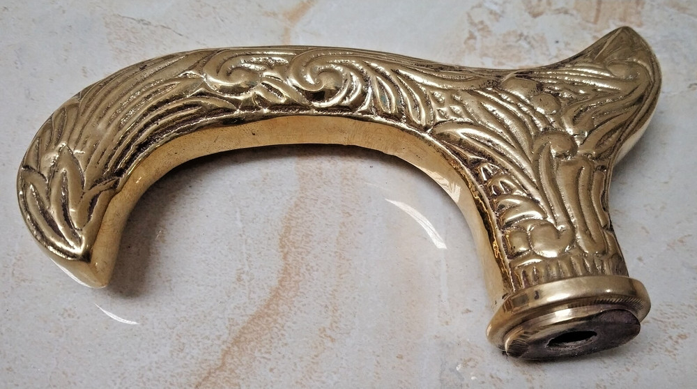Vintage-Style Solid Brass Walking Stick Handle – Replacement Cane Head
