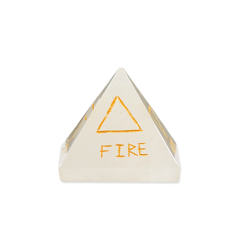 Crystal Quartz Alchemical Four Element Stone Pyramid