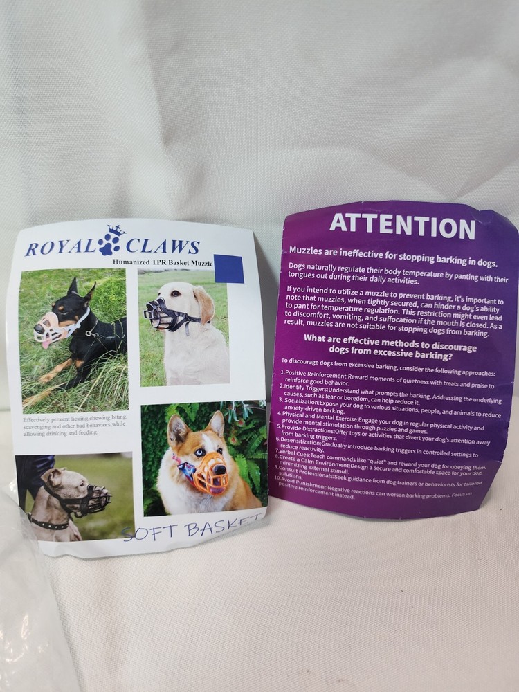 Royal Claws Dog Muzzle Basket Anti Biting Chewing Cage Muzzle, Orange, Size 4