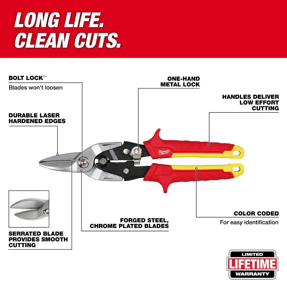 10 In. Straight-Cut Aviation Snips
