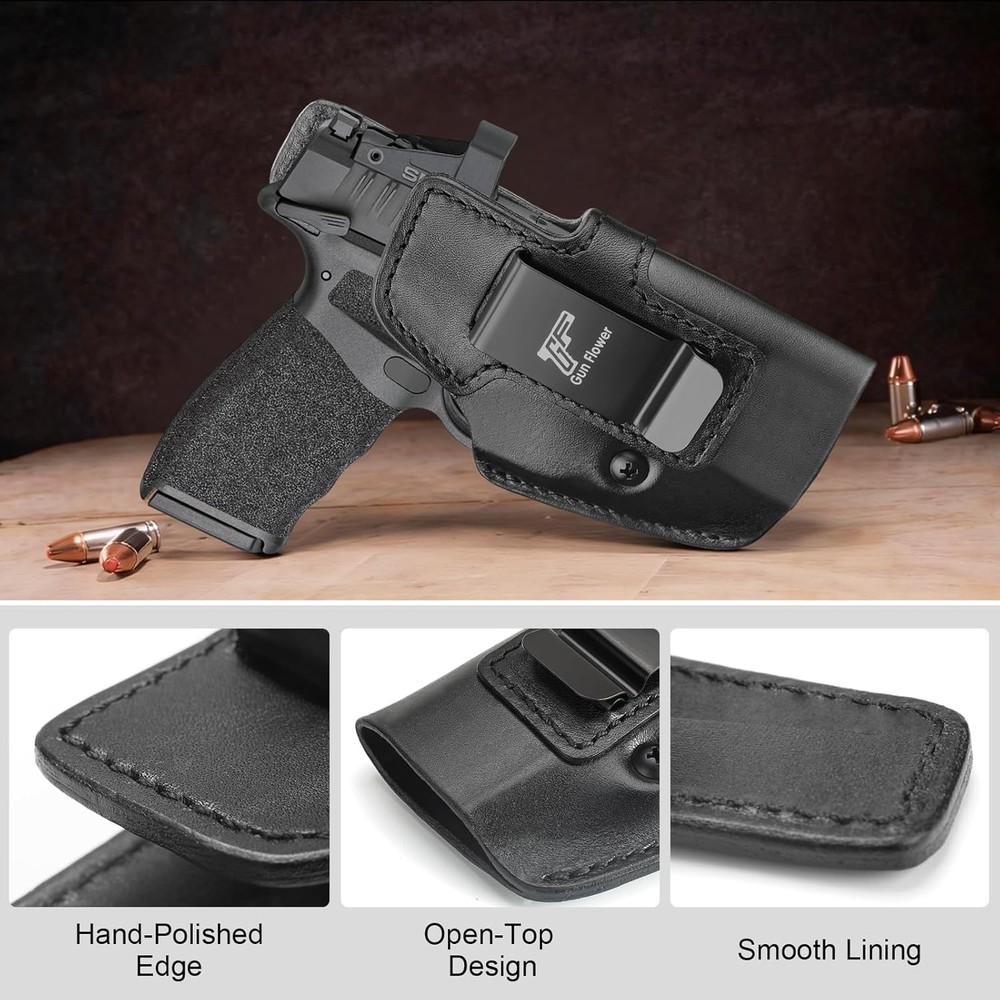 IWB Leather Holster for Springfield Hellcat Pro/Comp,Hellcat RDP-Optic Cut,RH