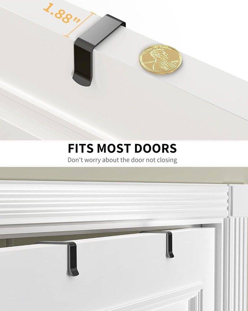 6-Tier Over The Door Pantry Organizer - Stylish Black Metal Storage Solution