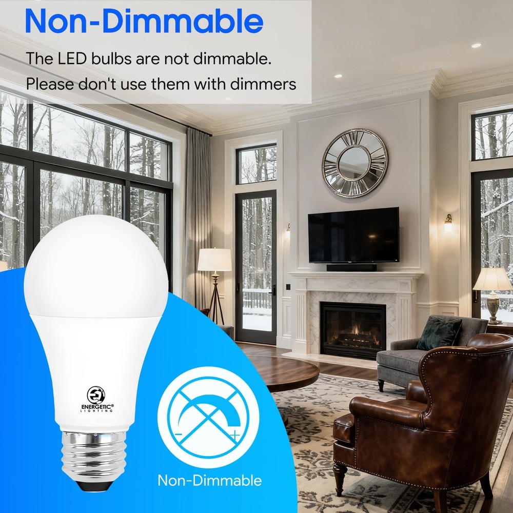 LED Light Bulbs 100 Watt Equivalent, 1600LM Super Bright, Non-Dimmable Cool W...