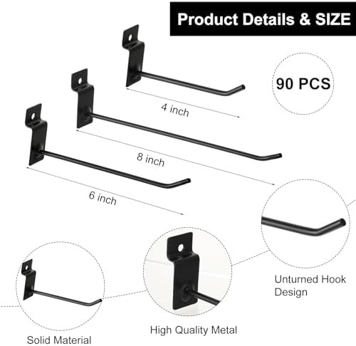 Slatwall Accessory Kit Hooks & Baskets 94 PCS