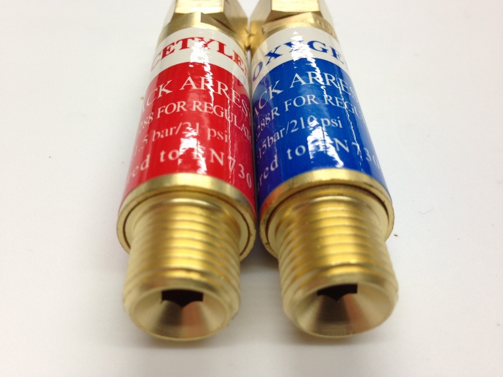 ACETYLENE & OXYGEN FLASHBACK ARRESTOR #288 SET TORCH WELDING ISO 9001