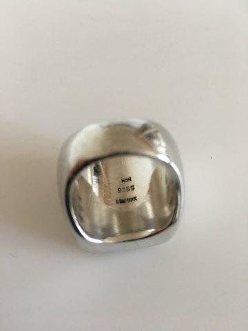 Hans Hansen Sterling Silver Ring with Gilded Top.