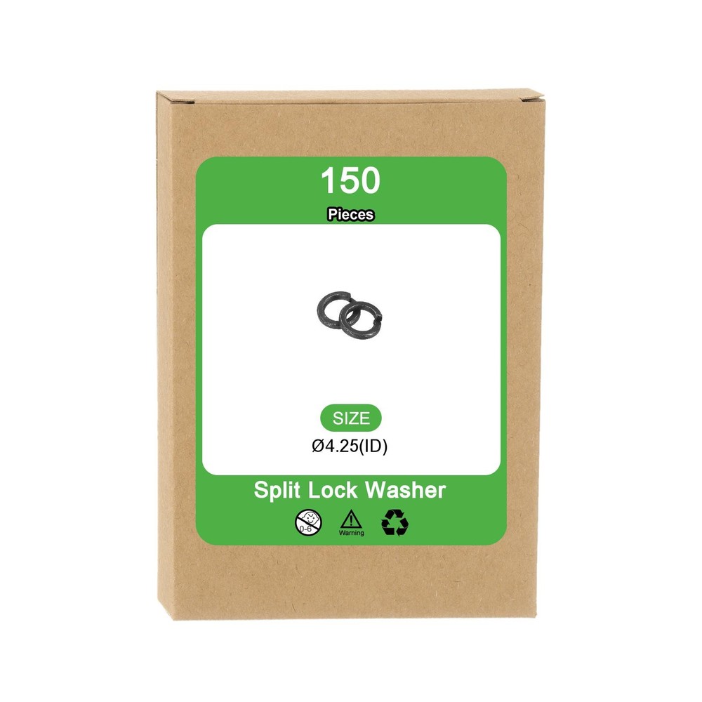 M4 Split Lock Washer, 150Pcs Carbon Steel Spring Lock Washers