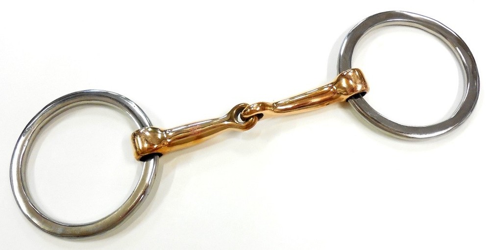 Flat O-Ring 5" Copper Mouth Snaffle Bit Stainless New Eddy's Tack