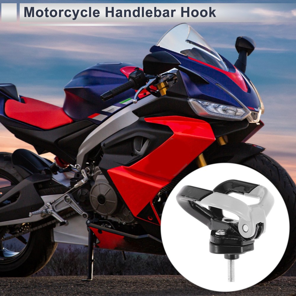 Butterfly Motorcycle Hook Double Hook Opening-Closing 1pc Black White