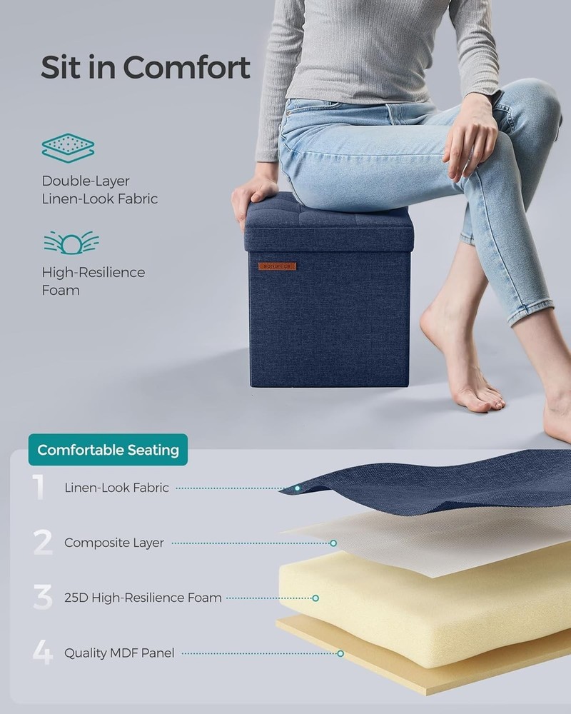 Storage Ottoman Foldable Small Ottoman Foot Rest Cube Ottoman Foot Stool Dorm