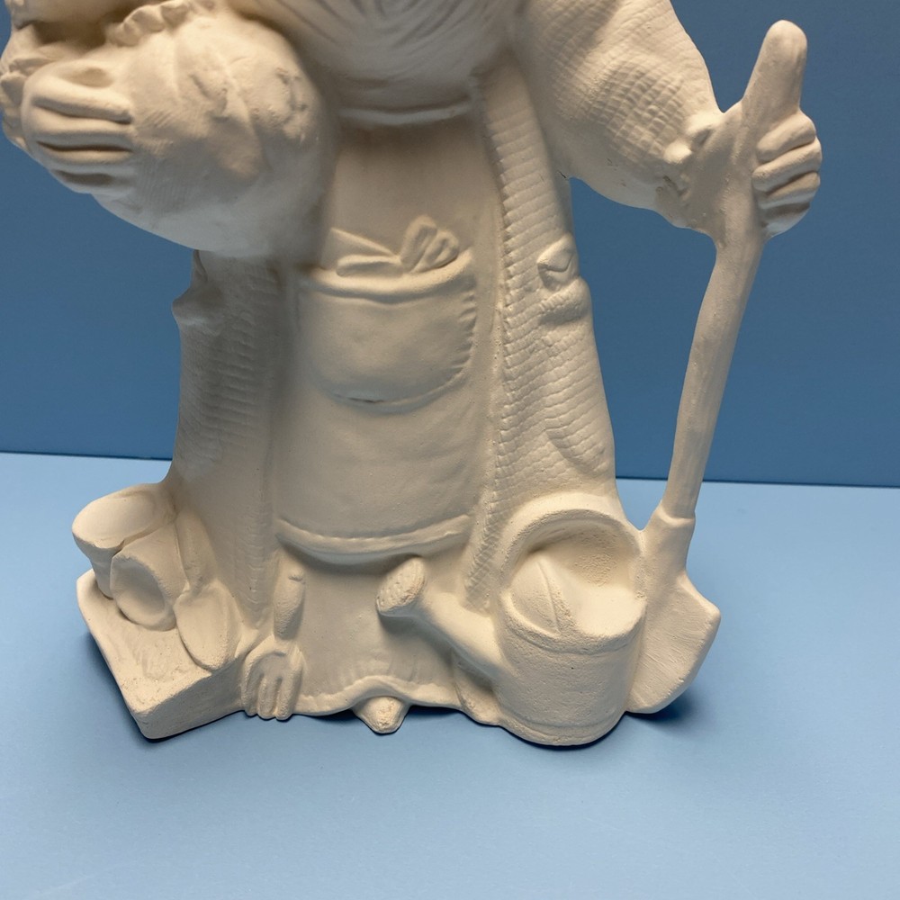 Ceramic Bisque Gare Tree Planting Santa Ready To Paint