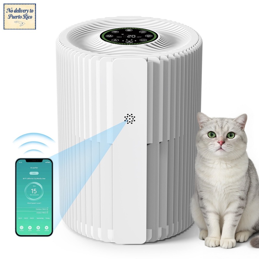 Air Purifier Smart WIFI,PM2.5 Digital Display3-Layer Filter with 5 Speeds &Timer
