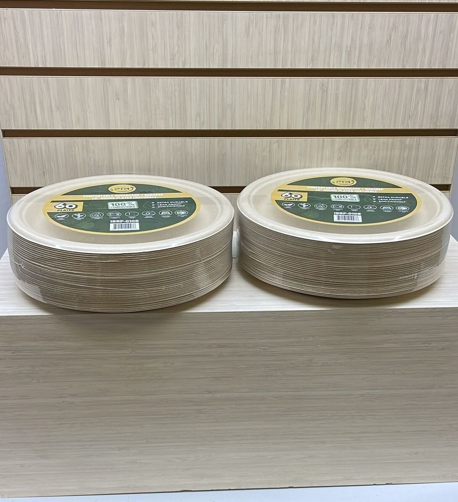Sugarcane Bagasse 10 Inc Round plate Compostable 120ct