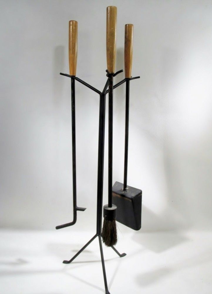1960s George Nelson Howard Miller Stand Fireplace Tool Set