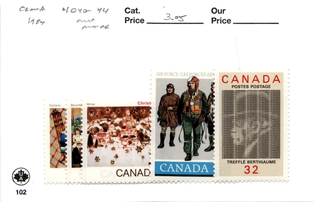 Canada, Postage Stamp, #1040-1044 Mint NH, 1984 Christmas (AC)
