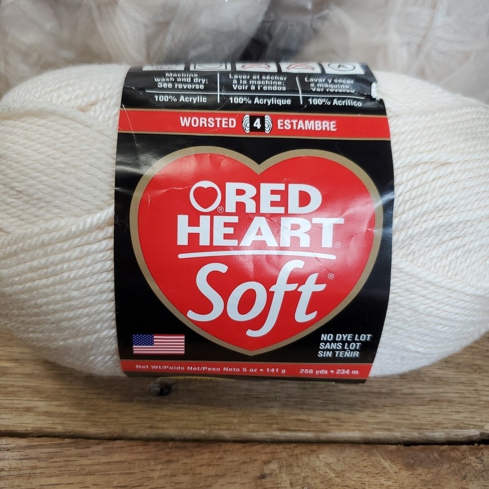 X9 Red Heart Soft Yarn-Off White E728-4601
