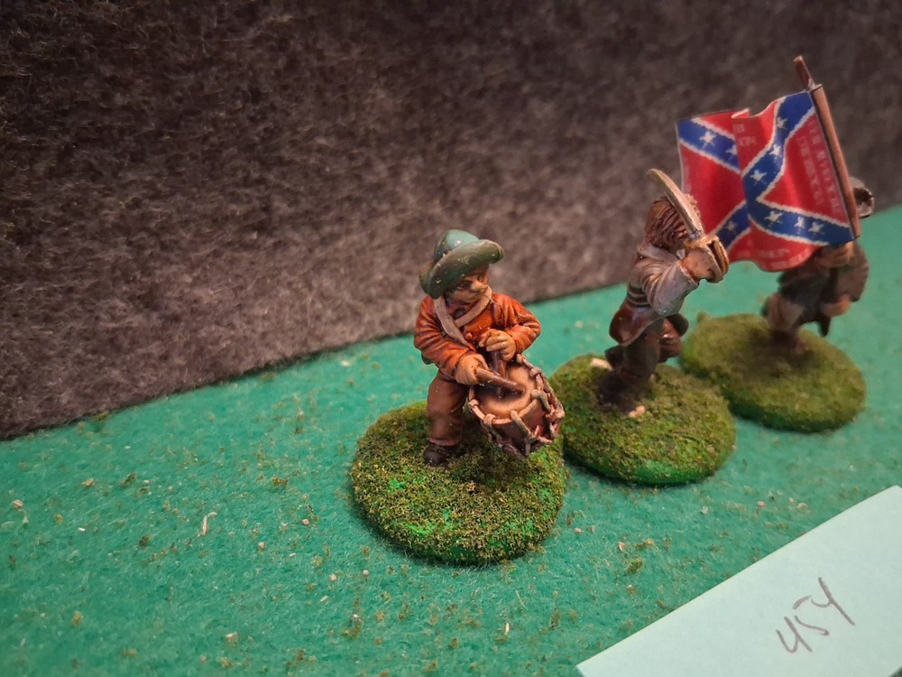 Confederate command group 25mm ACW (PAINTED - Lot 454)