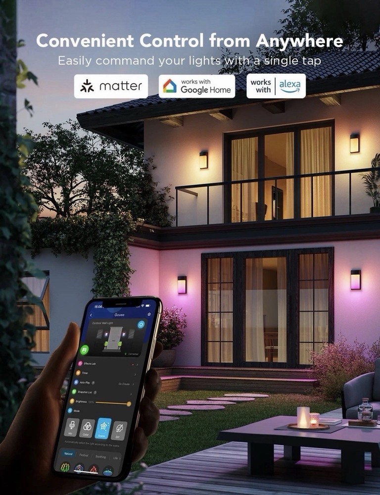 Govee Outdoor Wall Light 2-Pack (Model: H7075)