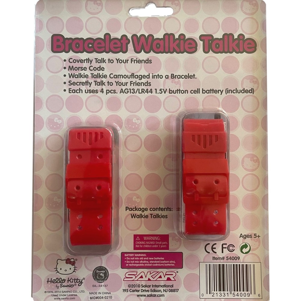 Hello Kitty Bracelet Walkie Talkie Set, Red