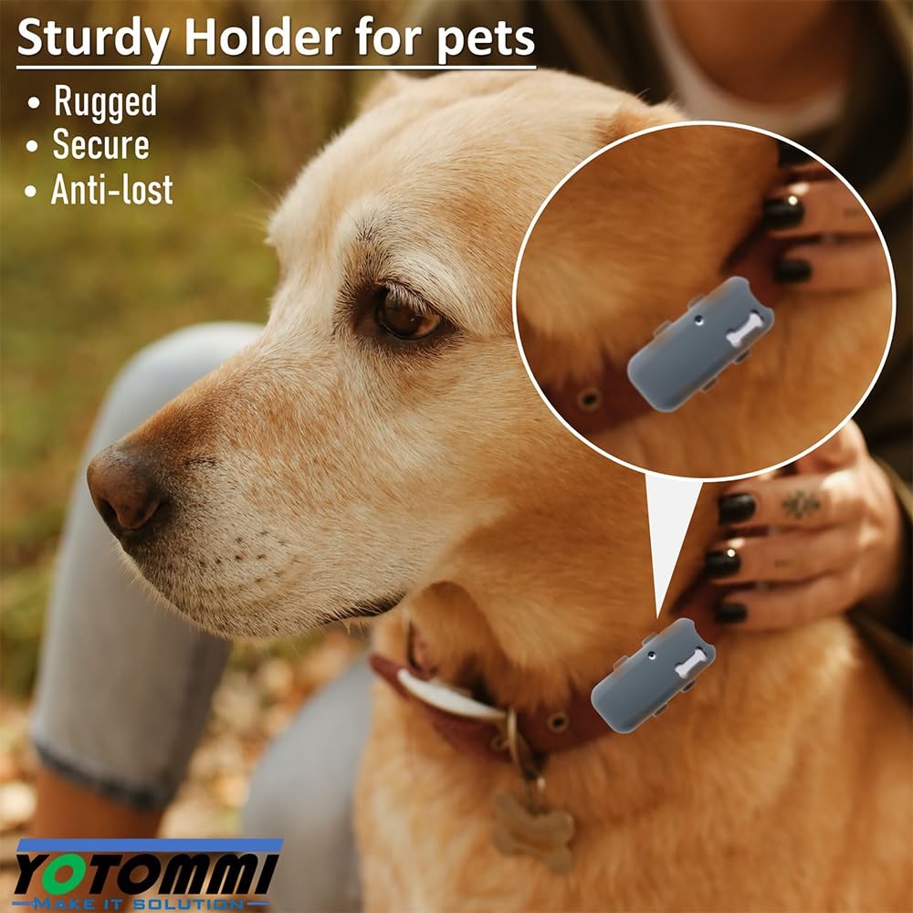 2 Pack Silicone Holder Compatible for Tractive GPS Pet Tracker,Rubber black
