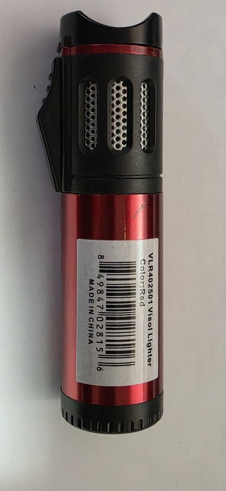 Visol Triple Flame Adjustable Refillable Cigar Torch Lighter Red