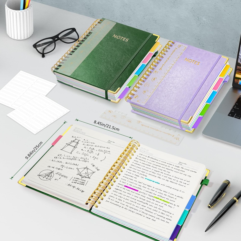 Hardcover Spiral Notebook Journal, 8"x10" Large B5 Notebooks with Removable D...