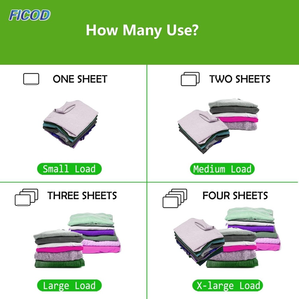 (90 Sheets) Eco detergent & Hypoallergenic - Rapid Dissolving -Detergent Sheets