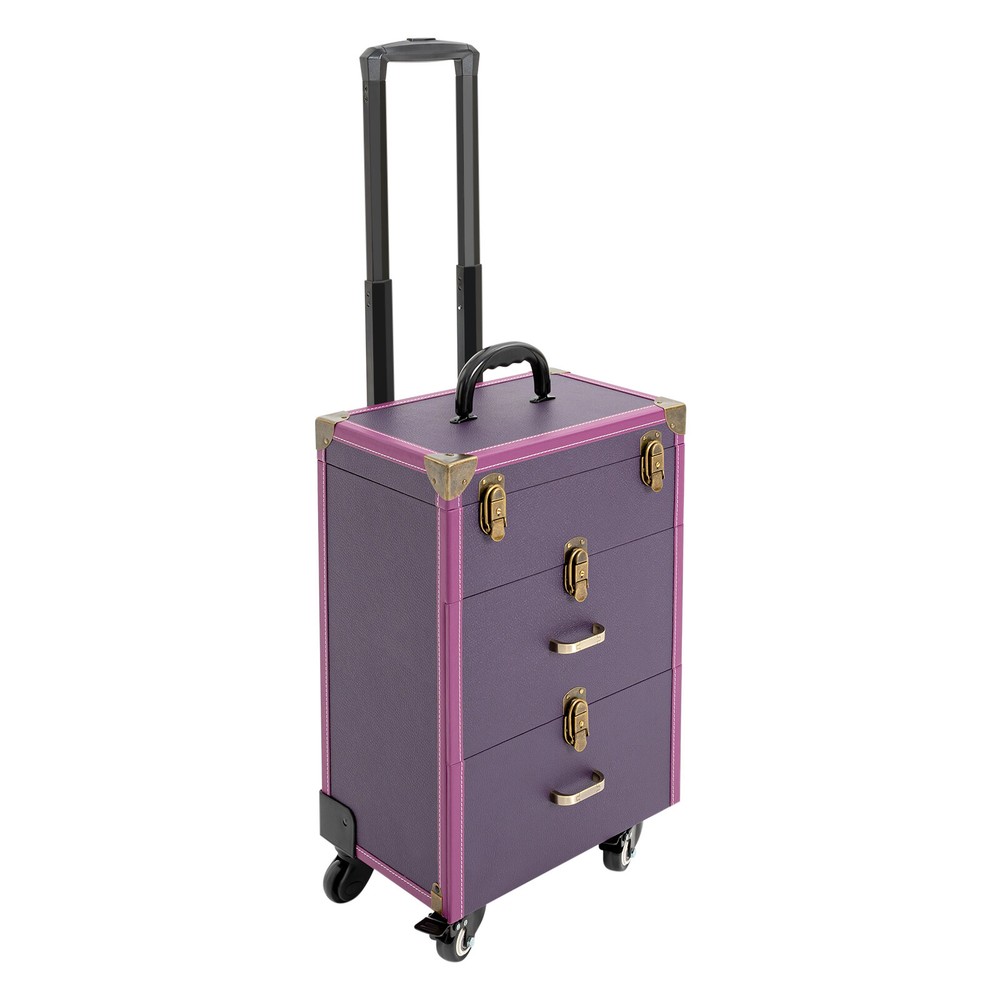 Professional Rolling Makeup Train Case Cosmetic Trolley Makeup Storage Organizer