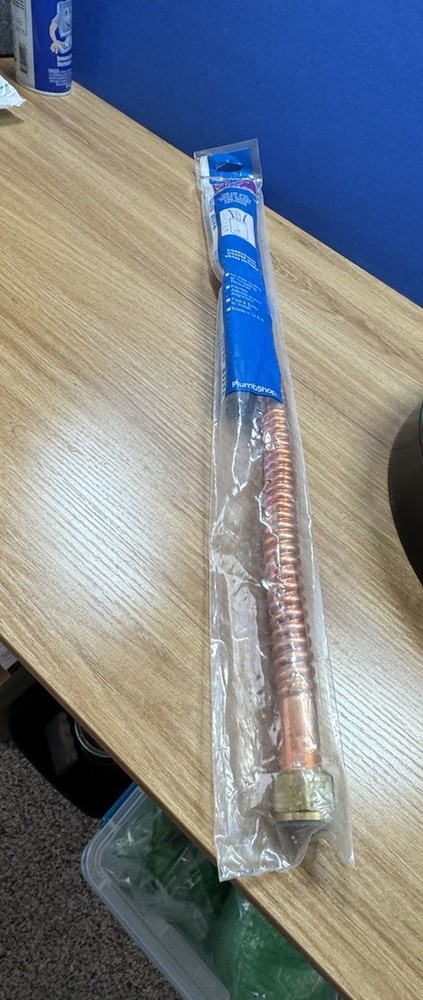 PLUMB SHOP WATER HEATER CONNECTOR 3/4" FPT x 24" COPPER BRASS CORRUGATED FLEX