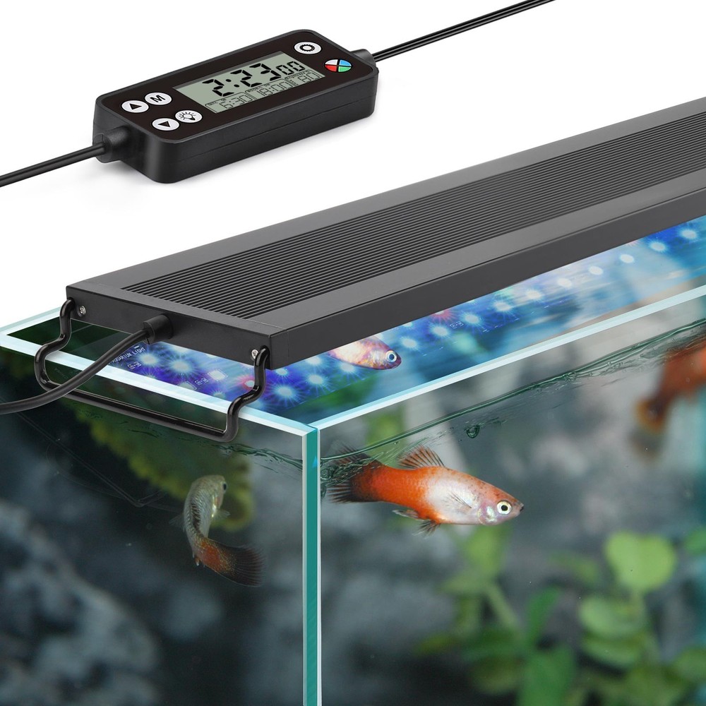 hygger 30 36 48" LED Aquarium Light Extendable, Full Spectrum, Adjustable Timer