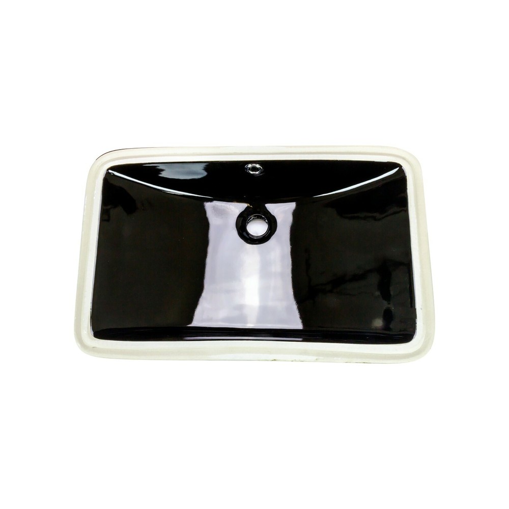 Moat Rectangular Shaped Undermount Bathroom Vanity Sink 24" X 15-3/4" Black