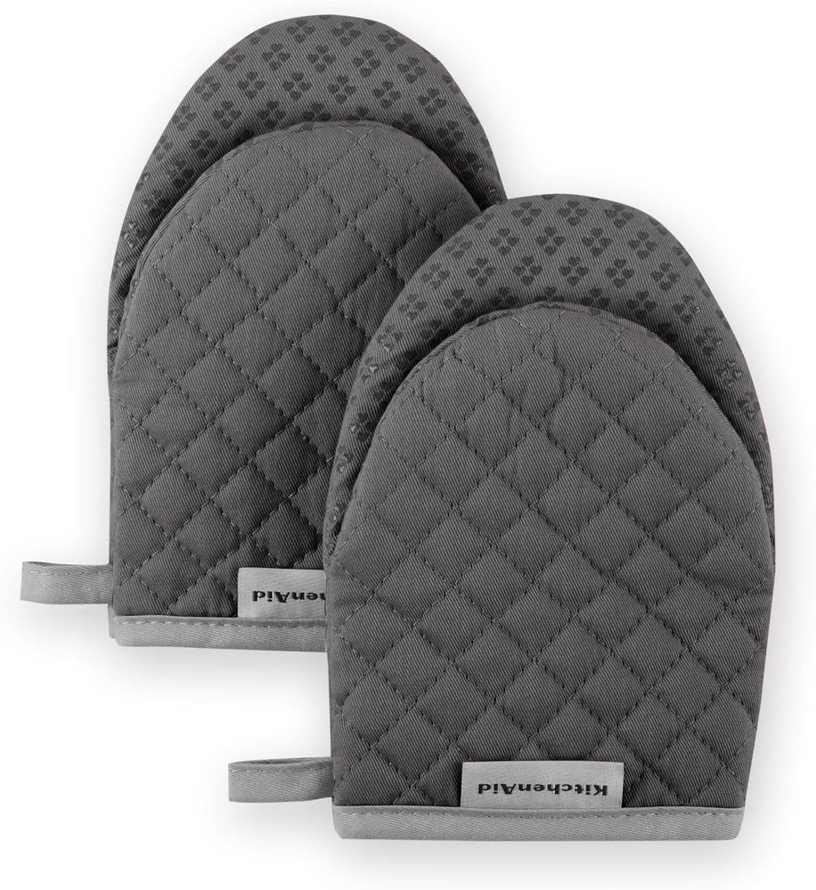 Asteroid Mini Oven Mitt Set, 5.5"X8", Charcoal Grey, 2 Piece