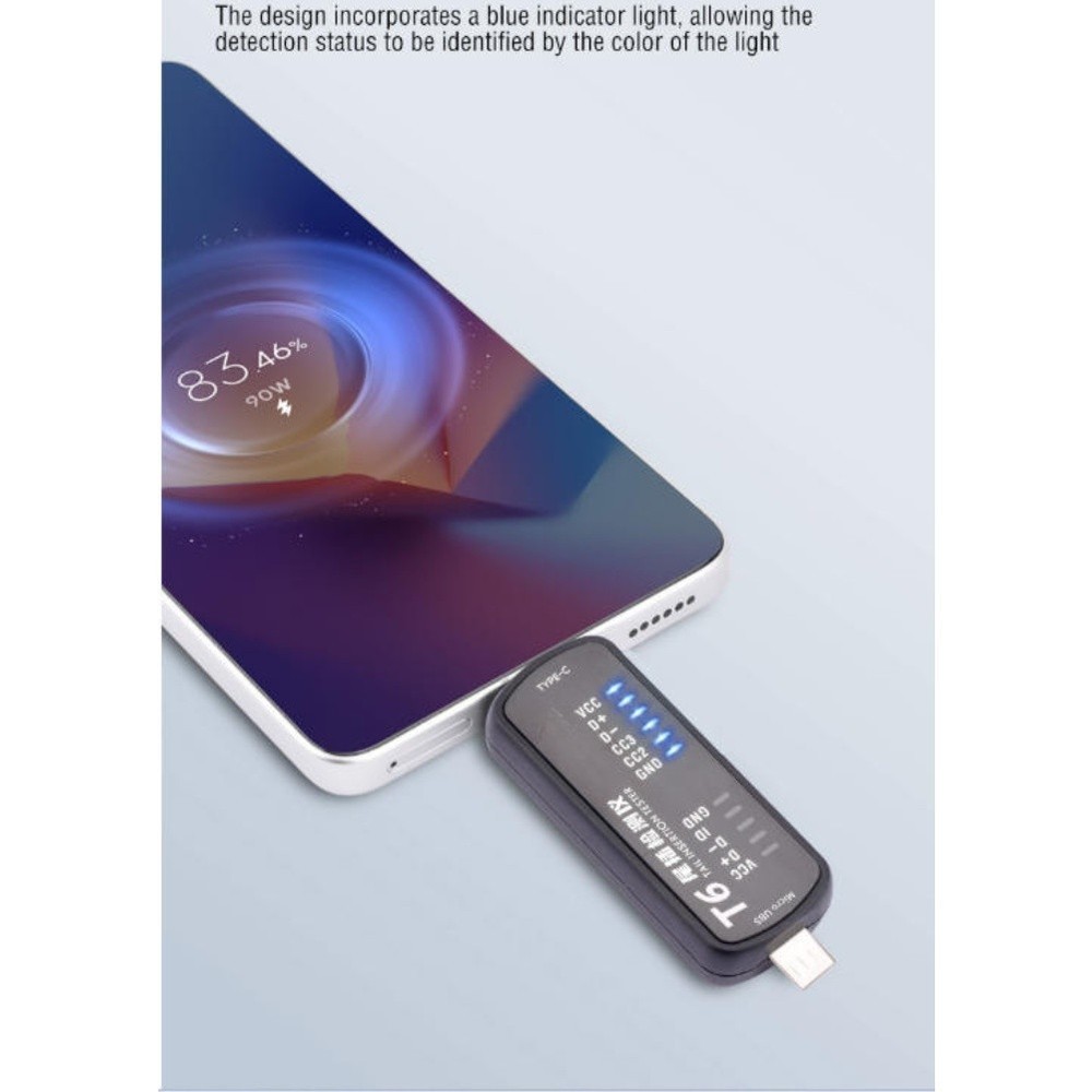 for T6 Tail Insertion Tester with Type C and forMini Dual Interface For Testing