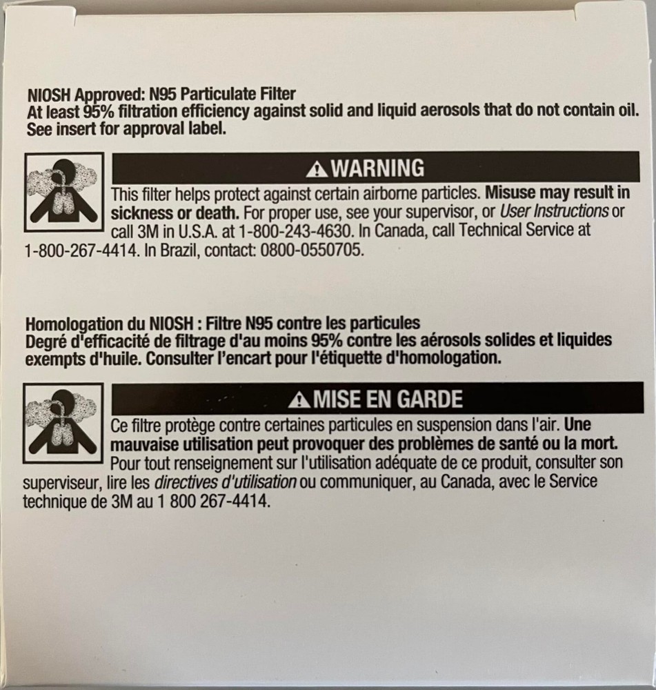 3M 5N11 Replacement Pre Filter Case 100 Ea = 50 Pairs