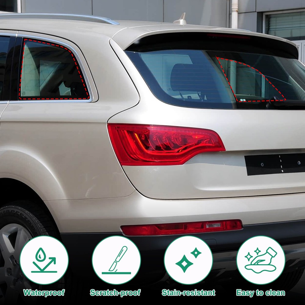 2PCS Black Tailgate Window Package Bag For Audi Q7 2006-2015