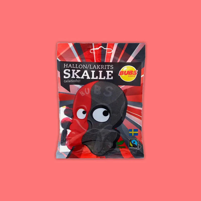 Bubs Raspberry Licorice Skull 90g (Sweden) Exotic Snacks