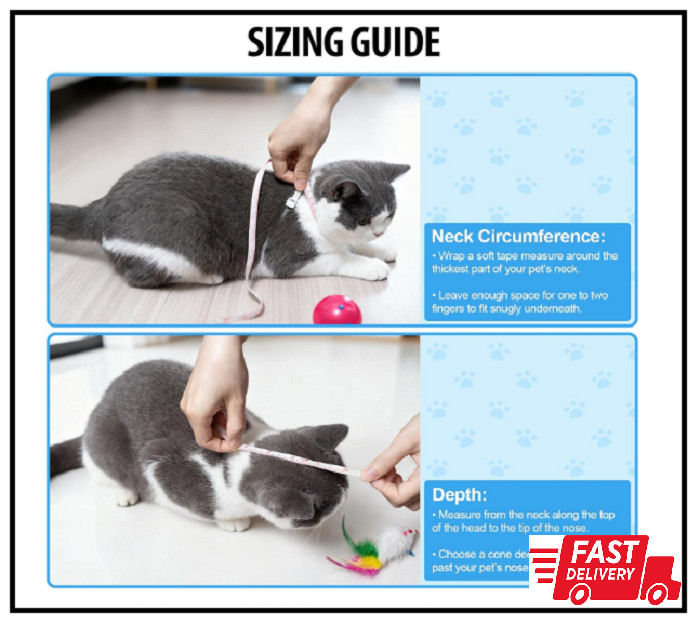 Depets Adjustable Recovery Pet Cone E-Collar for Cats Kittens Rabbits, Plastic E
