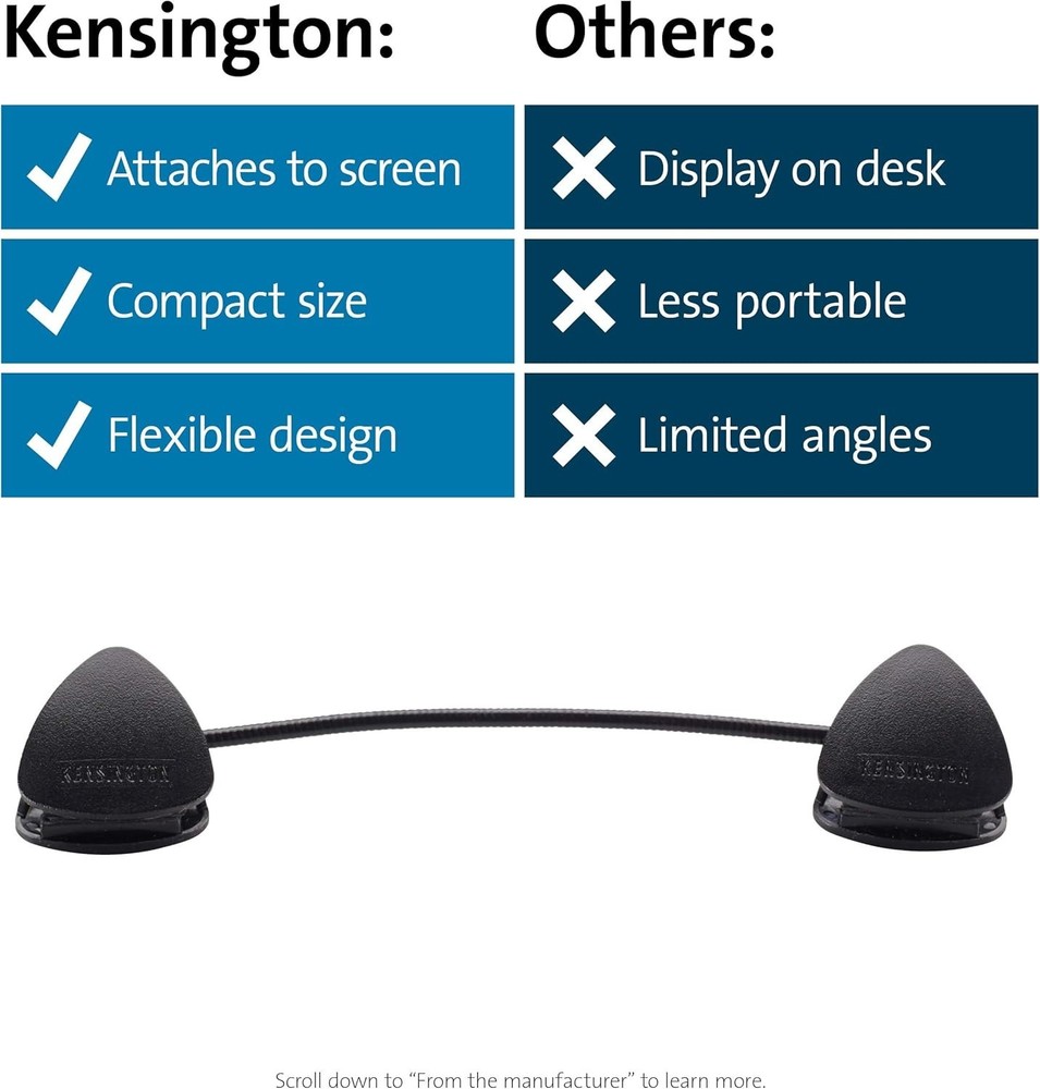 Document Holder with Flexible Clip for Laptops & Monitors - Black 9.75"