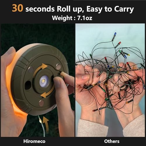 Camping Lights String,Outdoor String Lights with 5 Lighting 32.8ft-2Pack
