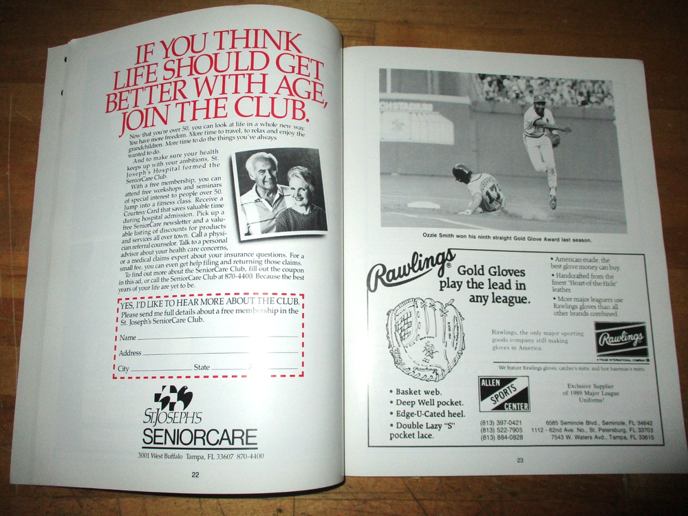 1989 St. Louis Cardinals Spring Training Program