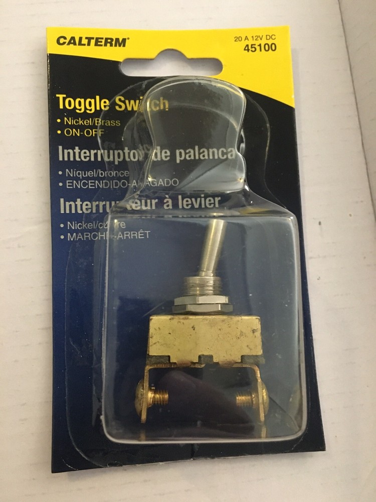 12V DC 20A Toggle Switch Brass/Nickel