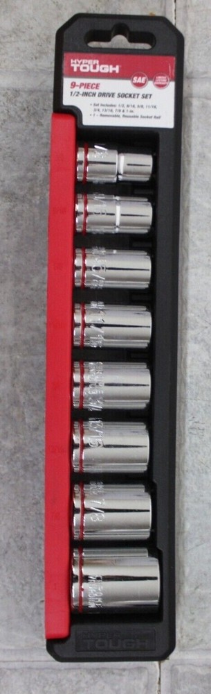 Hyper Tough 9-Piece 1/2" Drive SAE Socket Set